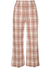 plaid print cropped trousers at Farfetch